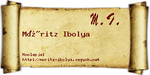 Móritz Ibolya névjegykártya